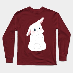 claude the White Rabbit looking back | Bunniesmee Year of Rabbit Long Sleeve T-Shirt